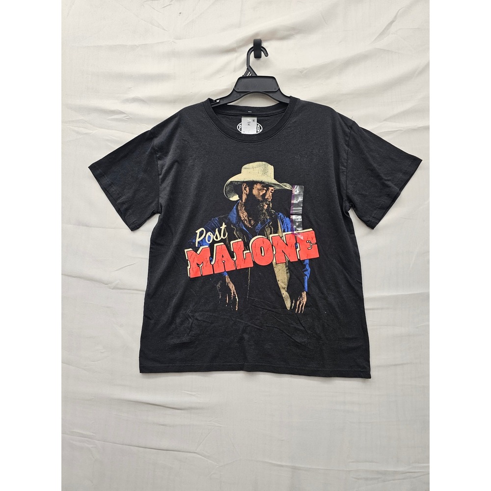 Posty Co Mens Post Malone Graphic T-Shirt Black Cotton Casual Size XL
